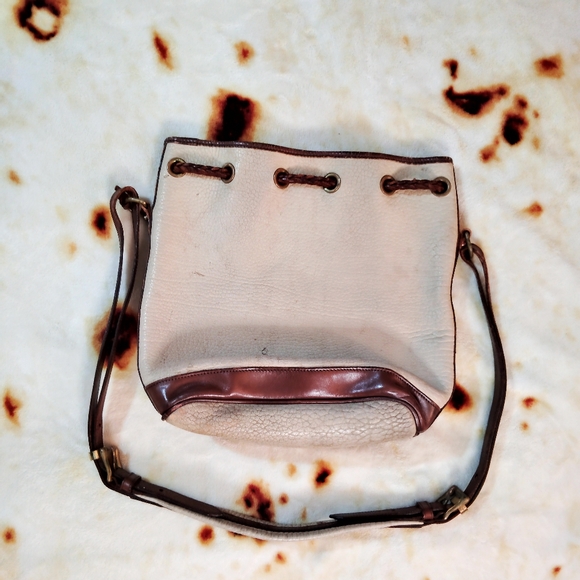 Vtg 70s/80s Genuine Leather Dooney&Burke Cottagecore Cinch Bucket Shoulder Bag - Picture 12 of 15